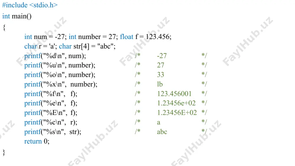 c++ dakiritishchiqarish operatorlari va arifmetik amallar - Page 5