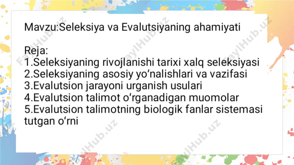 seleksiya va evalutsiya - Page 2