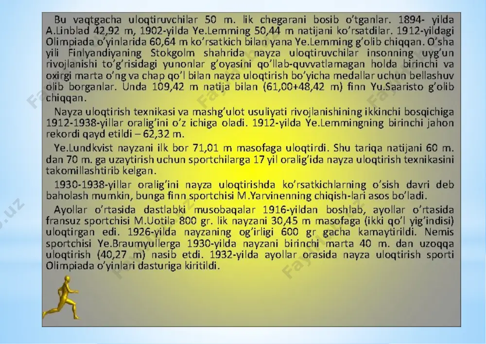 yengil atletika va uni o'qitish metdikasi fanidan tayyorlagan - Page 5