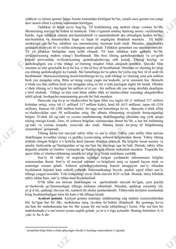 arini ifodalagani singari mantiq qoidalarini bilmay turib ham mantiqan fikr yuritish mumkin. inson hazm jarayonini bilmasa ham, u amalga oshadi. ammo u yoki bu ovqatning oshqozonda qanday hazm bo‘lishini bilsak va amal qilsak, muammo bo‘lmaydi, jarayonni ongli ravishda boshqarish mumkin bo‘ladi. fikrlashda ham huddi shunday. mantiqni bilish fikrlash madaniyatini oshiradi, mulohazaning aniq, izchil va dalil-isbotli bo‘lishiga yordam beradi, nutqning ma’nodorligi va ishonchliligini ta’minlaydi. ayniqsa yangi bilimlarni egallash jarayonida mantiq asoslarini bilish muhimdir, u odamlarning og‘zaki nutqi va yozma manbalardagi mantiqiy xatolarni aniqlash, bunday xatolarni rad qilishning eng qisqa va to‘g‘ri yo‘llarini topish, o‘zining bunday xatolarga yo‘l qo‘ymasligini ta’minlaydi. mantiq shaxsning o‘zini o‘zi anglashi, intellektual rivojlanishiga ko‘maklashib, unda ilmiy dunyoqarashning shakllanishiga yordam beradi. faoliyati odamlarning taqdiriga ta’sir ko‘rsatishi mumkin bo‘lgan ommaviy axborot vositalari vakillari va tibbiy xodimlarning mantiqni bilishi ayniqsa muhimdir. tafakkur qonunlari insonning irodasi va xohish-istagidan qat’i nazar shakllanadi. voqelikdagi predmetlarning nisbiy barqarorligi, sifat jihatdan aniqligi, o‘zaro bir-biri bilan bog‘liqligi …