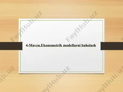 ekonometrik modellarni baholash — PPT