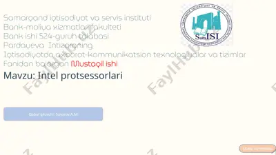 intel protsessorlari — PPTX