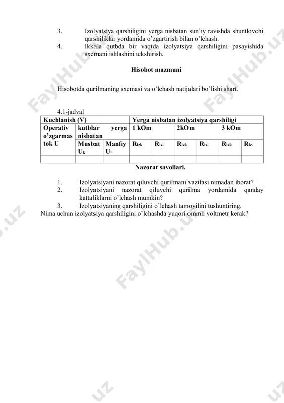 izolyatsiya qarshiligi nazorat qiluvchi qurilma - Page 4