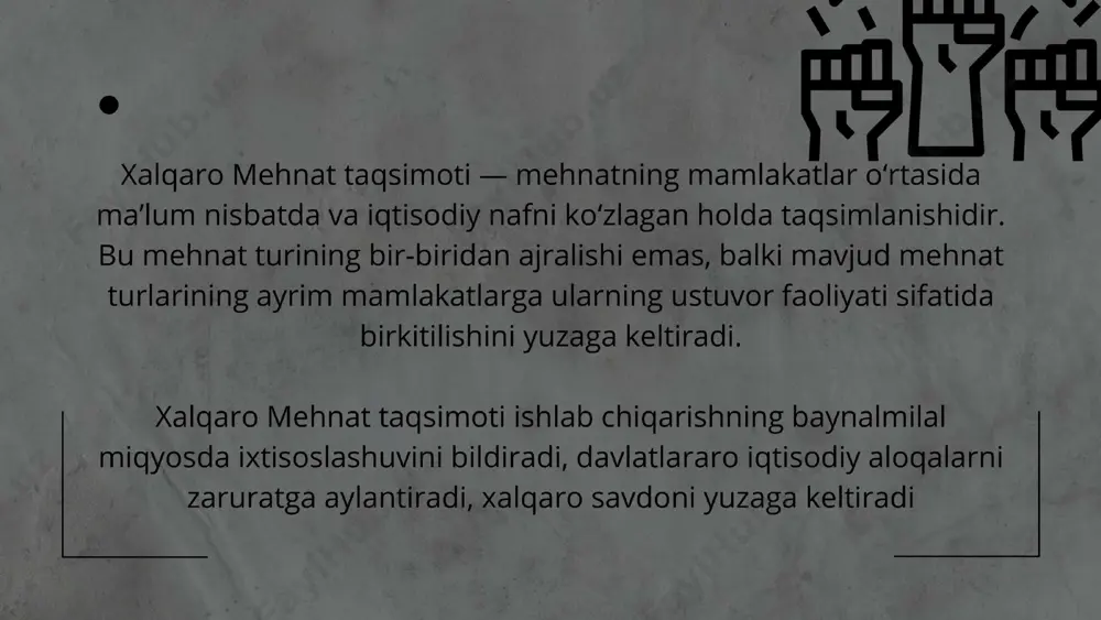 xalqaro mehnat taqsimoti va unga tasir etuvchi omillar - Page 4