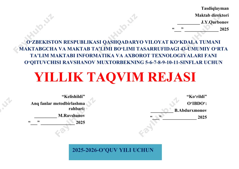 lash. line uskunasidan foydalanish 1 24-28-betlar 11 pencil va brush uskunalaridan foydalanish 1 29-31-betlar 12 chiziqning qalinligi va rangini oʻzgartirish. shakllar chizish 1 31-35-betlar 13 tasvir qismlaridan nusxa olish, kesib tashlash yoki joylashtirishdan foydalanish 1 35-37-betlar 14 eraser uskunasi. tasvirni saqlash 1 38-39-betlar 15 nazorat ishi 1 takrorlash 16 amaliy mashg‘ulot. loyiha ishi 1 40-42 bet iii chorak 17 diagrammalar bilan ishlashni boshlash. axborotni guruhlash. 1 43- 46 betlar 18 axborotni qiymatini hisoblash. piktogramma yaratish 1 47- 51 betlar 19 jadvallar yaratishda microsoft excel dasturidan foydalanish. grafika. diagramma va unga maʼlumotlar kiritish 1 52- 58 betlar 20 diagramma turini tanlash. diagrammaga x-oʻqi, y-oʻqi hamda diagramma nomini joylash 1 59- 64 betlar 21 diagrammadan xulosa chiqarish. ustunli diagramma ustunlari rangini oʻzgartirish 1 65- 70 betlar 22 loyiha ishi. amaliy mashgʻulot 1 70- 72 betlar 23 dasturlashni boshlash. robotni labirint boʻylab harakatlantirish 1 73- 76 betlar 24 blok-sxema yaratish. burchaklar bilan ishlash. …
