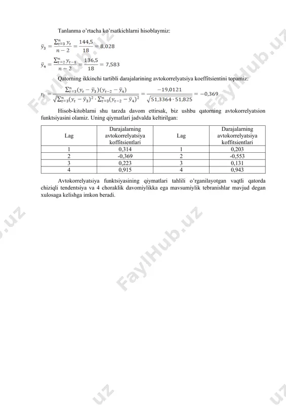 vaqtli qator darajalarining avtokorrelyatsiyasi - Page 3