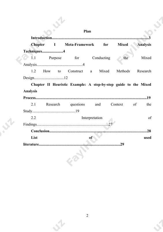 lyzing data. mixed researchers have to be competent in utilizing quantitative and qualitative data analysis techniques or employ team members (i.e., co-researchers) who can conduct several types of analyses. to assist mixed researchers, onwuegbuzie and combs (2010) developed an inclusive framework for mixed analyses. in the first section of this article, we describe their inclusive framework. in the second part, we provide a heuristic example to illustrate, using screenshots, how one can utilize this framework to conduct mixed analyses. in this methodological paper, the authors propose a tool that brings together various quantitative and qualitative data analysis (i.e., mixed analysis) techniques into one meta-framework to assist mixed researchers (who use qualitative and quantitative approaches within the same study) in the data analysis phase of mixed research studies. a meta-framework for mixed analysis techniques is described, which incorporates 13 criteria that methodologists have used to create their mixed analysis typologies. in …