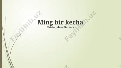 bir kecha: kirish — PPTX