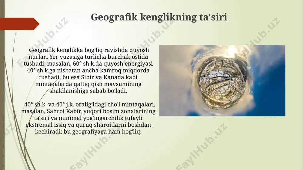 materiklar iqlimi, iqlim hosil qiluvchi omillar - Page 5