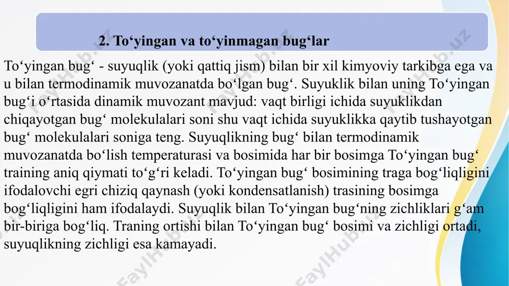 suyuqliklarning toʻyingan bugʻ bosimi - Page 5