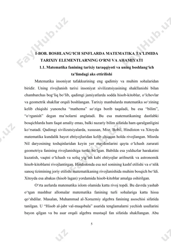 ta’limda matematikaning tarixiy taraqqiyotini o‘rgatish o‘quvchilarda analitik fikrlash, muammolarga yechim topish va ilmiy tafakkur ko‘nikmalarini rivojlantiradi. tarixiy misollar orqali darslarni boyitish o‘quvchilarning darsga bo‘lgan qiziqishini oshiradi va ularni mustaqil fikrlashga undaydi. masalan, darsda quyidagi savollar orqali o‘quvchilarning fikrlashini faollashtirish mumkin: · qadimgi misrliklar yer maydonlarini qanday o‘lchaganlar? · nima uchun hindistonliklar nol sonini kiritganlar? · mirzo ulug‘bek yulduzlar jadvalini qanday tuzgan? bu kabi savollar orqali o‘quvchilar tarixiy ma’lumotlarni o‘rganish bilan birga, matematik tushunchalarni chuqurroq anglaydilar. shuningdek, darslarda tarixiy shaxslar haqida qisqacha hikoyalar yoki sahna ko‘rinishlari tashkil etish mumkin. masalan, muhammad al-xorazmiy tenglamani qanday yechganini sahnalashtirish orqali o‘quvchilarni darsga jalb qilish mumkin. boshlang‘ich ta’limda matematika fanining tarixiy taraqqiyotini o‘rgatish orqali o‘quvchilarda quyidagi ko‘nikmalar shakllanadi: · tarixiy tafakkur: o‘quvchilar matematik tushunchalarning qanday paydo bo‘lganini va rivojlanganini tushunadilar. · mantiqiy fikrlash: tarixiy misollar orqali o‘quvchilar muammolarga yechim topish yo‘llarini o‘rganadilar. · ilmiy qiziqish: tarixiy shaxslar va ularning ilmiy ishlari orqali o‘quvchilarda ilm-fanga bo‘lgan …