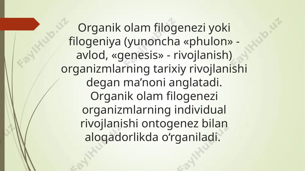 yashashga moslanishiga zamin tayyorlaydi. organik olamning paydo bo‘lishi va rivojlanishining dastlabki bosqichlarida uchta yirik aromorfoz yuzaga kelgan. fotosintez jarayonini amalga oshiradigan organizmlarning vujudga kelishi. kop hujayrali organizmlarning paydo bo‘lishi. jinsiy kopayishning paydo bo‘lishi. yerdagi eng dastlabki tirik organizmlar geterotrof organizmlar bo‘lib, atmosferada kislorod bo‘lmaganligi sababli ulardagi hayotiy jarayonlar anaerob usulda sodir bo‘lgan. evolutsiya jarayonida tabiiy tanlanish natijasida avtotrof organizmlar, ya’ni fotosintezni amalga oshirishga qodir organizmlar vujudga kelgan. fotosintez jarayoni natijasida atmosfera kislorod bilan boyigan, natijada ozon ekrani paydo bo‘lgan, ozon ekrani tirik organizmlarni quyoshning ultrabinafsha nurlarning halokatli ta’siridan himoya qilgan. atmosferada erkin kislorodning bo‘lishi organizmlarning aerob (kislorod bilan) nafas olishga o‘tishiga va ularda moddalar almashinuvining jadallashuviga, natijada esa eukariot organizmlar paydo bo‘lishiga olib kelgan. evolutsiya jarayonida bir hujayrali organizmlardan ko‘p hujayrali organizmlarning paydo bo‘lishi yirik aromorfozlardan biri sanaladi. bir hujayralilarda hayotiy jarayonlar shu hujayraning o‘zida amalga oshsa, ko‘p hujayralilarda hujayralarning ixtisoslashishi, ya’ni har bir hayotiy jarayonni amalga oshiradigan, shu bilan …