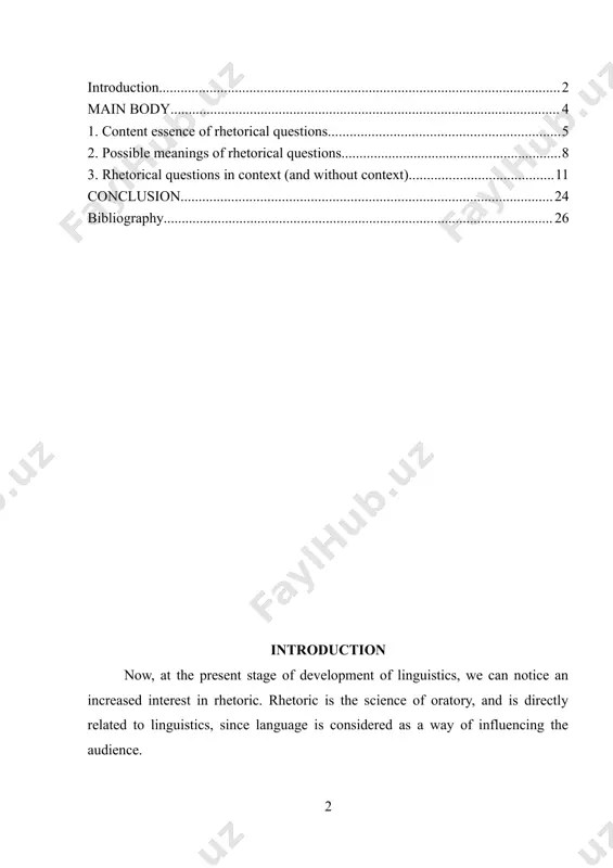 h represents a special logical type of thinking that differs from a judgment realized in the affirmative form [barkhudarov l.s. essays on the morphology of modern english, p. 93]. a special place in the aspect of interrogativeness is occupied by rhetorical questions as a stylistic device that serves for expressiveness and attracting special attention of the interlocutor, sometimes for greater persuasiveness. the rhetorical question is a special functional-communicative type, which, due to its wide prevalence in written and oral speech, still attracts the attention of researchers in terms of establishing its logical and semantic essence and the need to describe the features of its functioning in speech. however, until now there is no unified approach to identifying the main features of rhetoric in the interrogative system, and there is also no complete description of the pragmatic features of a rhetorical question. types of offers a sentence is the minimum unit …