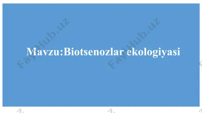biotsenozning tasnifi — PPT