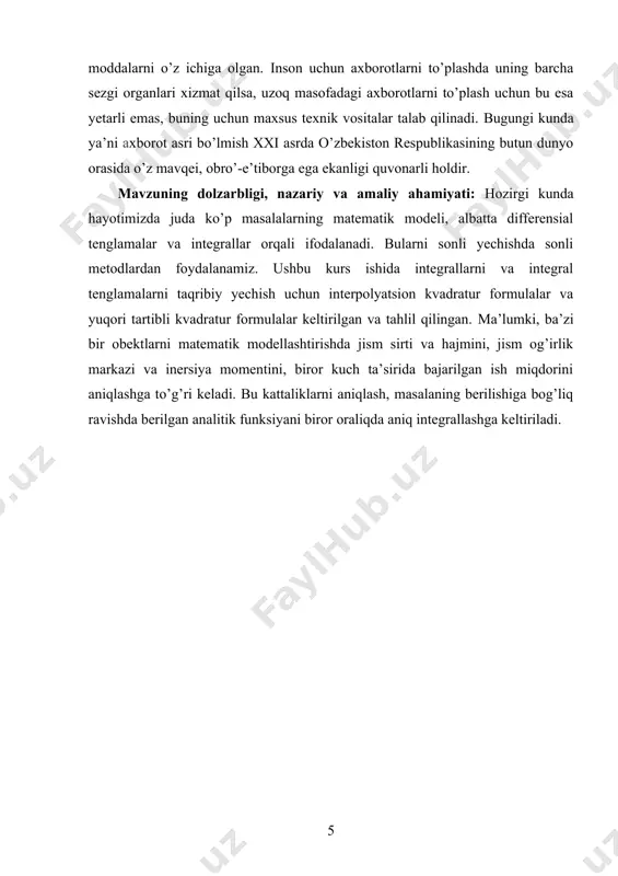 li differensial tenglamalar haqida umumiy tushunchalar. fizika, mexanika, texnika va iqtisodning juda ko‘p masalalarini yechish ikkinchi tartibli chiziqli differensial tenglamalarga keltiriladi. differensial tenglamada noma’lum funksiya va uning hosilalari birinchi darajada qatnashsa bunday tenglamaga chiziqli deyiladi. ikkinchi tartibli chiziqli differensial tenglama quyidagi ko‘rinishda bo‘ladi: bu yerda noma’lum funksiya, lar biror oraliqda berilgan uzluksiz funksiyalar, bo‘lsa, (1) tenglamaga bir jinsli chiziqli differensial tenglama deyiladi. bo‘lsa bir jinsli bo‘lmagan chiziqli differensial tenglama deyiladi. bir jinsli va bir jinsli bo‘lmagan tenglamalar yechimini topishda chiziqli bog‘langan va chiziqli bog‘lanmagan funksiyalar tushunchasidan foydalaniladi. funksiyalar biror kesmada berilgan bo‘lsin. 1-ta’rif. shunday o‘zgarmas sonlar topilsaki, ulardan hech bo‘lmaganda bittasi no‘ldan farqli bo‘lganda ayniyat o‘rinli bo‘lsa, funksiyalarga chiziqli bog‘langan funksiyalar deyiladi. funksiyalar chiziqli bog‘langan bo‘lsa, ular proporsianal bo‘ladi, ya’ni, bo‘lib, bo‘lsa, bo‘ladi. masalan, funksiyalar chiziqli bog‘langan, chunki 2-ta’rif. (2) tenglik faqat bo‘lgandagina bajarilsa, funksiyalarga chiziqli bog‘lanmagan funksiyalar deyiladi. funksiyalarning chiziqli bog‘langan yoki chiziqli bog‘lanmaganligini vronskiy determinanti yordamida tekshirish mumkin. …