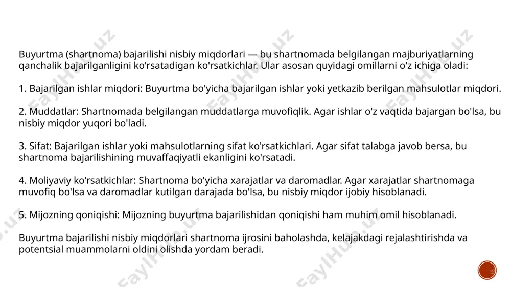 solishtirish uchun ishlatiladigan nisbiy ko‘rsatkichlardir. indekslar ko‘pincha bazaviy davrga nisbatan hisoblanadi. • misol: narx indekslari (masalan, iste'mol narxlari indeksi) ma'lum bir davrdagi narxlar o‘zgarishini ko‘rsatadi. ▎3. dinamik seriyalar. dinamik seriyalar — vaqt o‘tishi bilan o‘zgaruvchi ko‘rsatkichlar to‘plami. ular ma'lum bir vaqt oralig‘ida to‘plangan ma'lumotlarni o‘z ichiga oladi. • misol: har oyda ishlab chiqarilgan mahsulotlar soni yoki har yilgi daromadlar. 1. o‘sish sur'atlari • o‘sish sur'atlari — bu ma'lum bir davrda ko‘rsatkichning qanday o‘sganini yoki kamayganini ifodalaydi. odatda foizlarda ifodalanadi. • misol: agar biror mahsulotning sotilishi o'tgan yilga nisbatan 10% o'sgan bo'lsa, bu o‘sish sur'ati 10% deb ataladi. ▎2. indekslar • indekslar — bu turli ko‘rsatkichlarni birlashtirib, ularni solishtirish uchun ishlatiladigan nisbiy ko‘rsatkichlardir. indekslar ko‘pincha bazaviy davrga nisbatan hisoblanadi. • misol: narx indekslari (masalan, iste'mol narxlari indeksi) ma'lum bir davrdagi narxlar o‘zgarishini ko‘rsatadi. ▎3. dinamik seriyalar • dinamik seriyalar — vaqt o‘tishi bilan o‘zgaruvchi ko‘rsatkichlar to‘plami. ular ma'lum bir vaqt oralig‘ida …