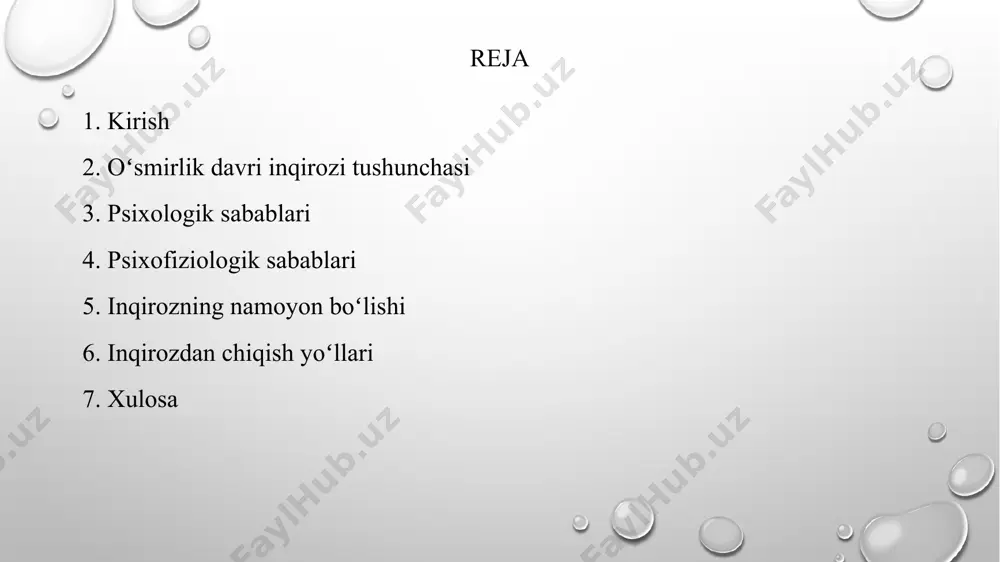 iyatlarini, qiziqishlarini va jamiyatdagi oʻrnini aniqlashga urinadi. identifikatsiya inqirozi oʻziga ishonchsizlik, oʻzini qidirish va turli rollarni sinab koʻrish bilan namoyon boʻlishi mumkin. psixologik sabablari: emotsional oʻzgarishlar oʻsmirlik davrida emotsional sohada keskin oʻzgarishlar yuz beradi. gormonal oʻzgarishlar, miyaning rivojlanishi va ijtimoiy tajriba ta'sirida oʻsmirlar emotsional labillik, kayfiyatning tez-tez oʻzgarishi, impulsivlik va hissiyotlarning kuchayishini boshdan kechiradilar. bu emotsional oʻzgarishlar oʻsmirning oʻziga va atrofdagilarga boʻlgan munosabatlarida qiyinchiliklarni keltirib chiqarishi mumkin. psixologik sabablari: kognitiv rivojlanish oʻsmirlik davrida kognitiv rivojlanish yangi bosqichga koʻtariladi. formal-mantiqiy fikrlash qobiliyatining shakllanishi, abstraktsiya va tahlil qilish qobiliyatining rivojlanishi oʻsmirning dunyoqarashini oʻzgartiradi. ular oʻzlarini va atrofdagi dunyoni chuqurroq anglay boshlaydilar, mavjud norma va qadriyatlarni tanqidiy baholaydilar. bu kognitiv oʻzgarishlar inqirozga sabab boʻlishi mumkin, chunki oʻsmir eski dunyoqarashdan voz kechib, yangisini shakllantirishga urinadi. psixologik sabablari: ijtimoiy bosim ijtimoiy bosim oʻsmirlik davri inqirozining muhim psixologik sabablaridan biridir. tengdoshlar guruhi, ota-onalar va jamiyat tomonidan qoʻyiladigan talablar oʻsmirga katta bosim oʻtkazishi mumkin. oʻsmir ijtimoiy muvaffaqiyatga …