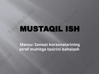 sanoat korxonalarining atrof muhitga ta'sirini baholash — PPTX