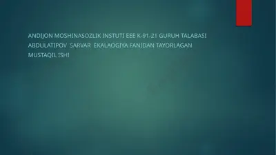 mustaqil ish: “biosfera tuzilishi va vazifasi” — PPTX