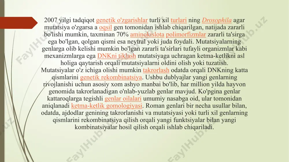 fasini o'tashi uchun polipeptid zanjiri funktsional hosil bo'lishi uchun to'g'ri katlanishi kerak. faol sayt. funktsional uch o'lchovli (3d) shaklni qabul qilish uchun polipeptid zanjiri avval bir qator kichik pastki tuzilmalarni hosil qilishi kerak ikkilamchi tuzilmalar. keyinchalik ushbu ikkilamchi tuzilmalardagi polipeptid zanjiri buklanib, umumiy 3d hosil qiladi uchinchi darajali tuzilish. to'g'ri katlangandan so'ng, oqsil turli xil pishib yetishi mumkin tarjimadan keyingi modifikatsiyalar. translyatsiyadan keyingi modifikatsiyalar oqsilning ishlash qobiliyatini, hujayra ichida joylashgan joyni (masalan, sitoplazma yoki yadro) va oqsilning qobiliyatini o'zgartirishi mumkin. boshqa oqsillar bilan ta'sir o'tkazish.[3] protein biosintezi kasallikda asosiy rol o'ynaydi, chunki bu jarayonda o'zgarishlar va xatolar, asosiy sabab dnk mutatsiyalari yoki oqsilning noto'g'ri birikishi, ko'pincha kasallikning asosiy sabablari hisoblanadi. dnk mutatsiyalari keyingi mrnk ketma-ketligini o'zgartiradi va keyinchalik mrna kodlangan aminokislotalar ketma-ketligini o'zgartiradi. mutatsiyalar polipeptid zanjirining qisqarishiga olib kelishi mumkin hosil qilish orqali to'xtash ketma-ketligi bu tarjimaning erta tugatilishiga olib keladi. shu bilan bir qatorda, mrna ketma-ketligidagi mutatsiya shu holatda …