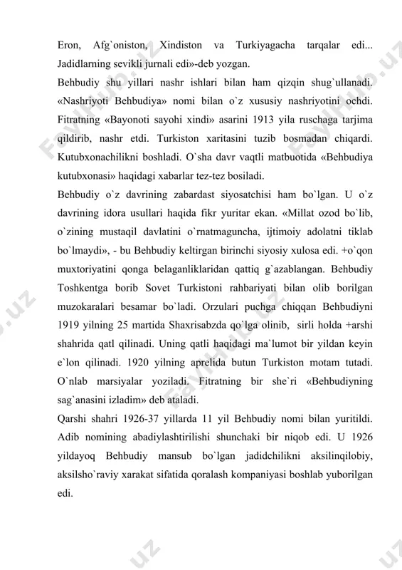 maxmudxo`ja behbudiy ijodiy faoliyati - Page 5