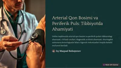 arterial qon bosimi va periferik puls: tibbiyotda ahamiyati — PDF