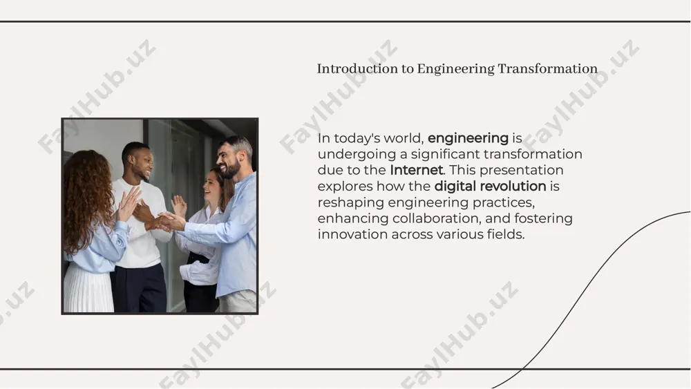 engineering. engineers can now leverage vast amounts of data to identify trends, optimize designs, and improve decision-making processes, ultimately leading to better outcomes. big data analyticsbig data analytics artificial intelligence in engineeringartificial intelligence in engineering artificial intelligence is transforming how engineers approach problems. ai algorithms can predict outcomes, automate tasks, and enhance design processes, allowing engineers to focus on creative solutions and innovation. artificial intelligence is transforming how engineers approach problems. ai algorithms can predict outcomes, automate tasks, and enhance design processes, allowing engineers to focus on creative solutions and innovation. the internet has enabled the development of various collaboration tools that facilitate teamwork among engineers. these platforms improve communication, streamline workflows, and allow for real- time updates, making project management more effective. the internet has enabled the development of various collaboration tools that facilitate teamwork among engineers. these platforms improve communication, streamline workflows, and allow for real- time updates, …
