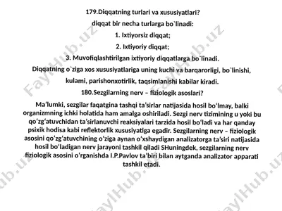 diqqatning turlari va xususiyatlari? — PPTX