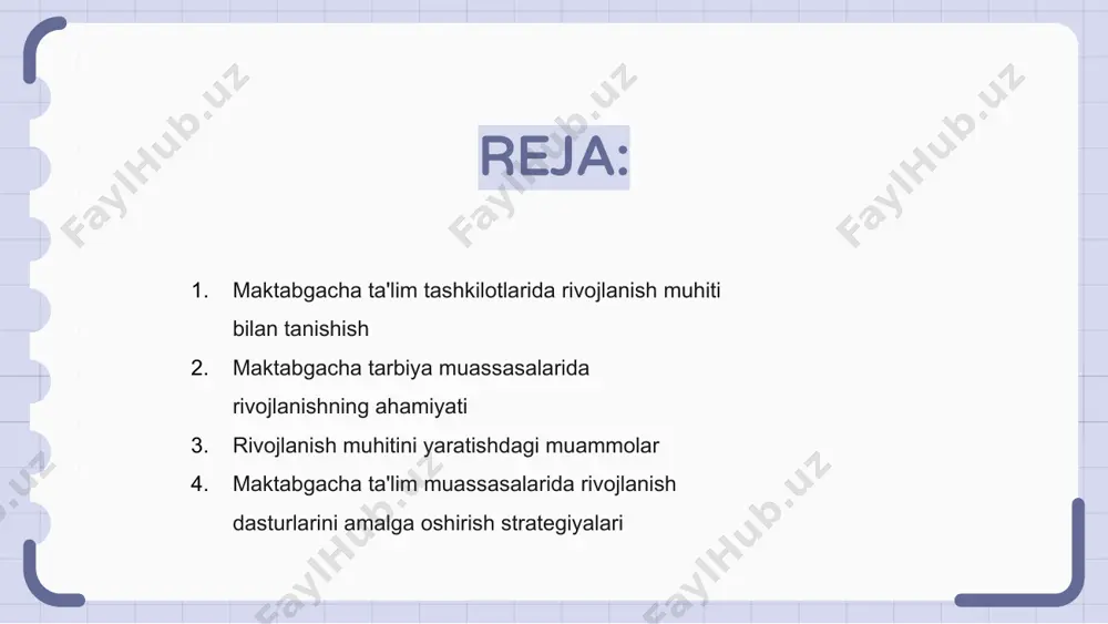 mumkin. ushbu to'siqlarni bartaraf etish yaxlit rivojlanish muhitini yaratish uchun juda muhimdir. ushbu muammolarni to'g'ri rejalashtirish, o'qitish va ota-onalar va jamiyat a'zolari bilan hamkorlik qilish orqali hal qilish orqali maktabgacha ta'lim muassasalari o'z o'quvchilari uchun tarbiyaviy rivojlanish muhitini yaratishi mumkin. maktabgacha ta'lim muassasalarida rivojlanish dasturlarini amalga oshirish strategiyalari maktabgacha ta'lim muassasalaridagi rivojlanish muhiti deganda bolalarning o'sishi va o'qishini qo'llab-quvvatlovchi jismoniy, ijtimoiy va hissiy muhit tushuniladi. rivojlanish dasturlarini amalga oshirish yosh bolalarning kognitiv, ijtimoiy, hissiy va jismoniy rivojlanishiga yordam beradigan o'quv dasturini yaratishni o'z ichiga oladi. maktabgacha ta'lim muassasalarida rivojlanish dasturlarini amalga oshirish strategiyalari o'yinga asoslangan ta'limni rivojlantirish, xavfsiz va tarbiyalanuvchi muhitni ta'minlash va ota-onalarning ishtirokini o'z ichiga oladi. erta ta'limni rivojlantirish uchun hamkorlik va hamkorlik maktabgacha ta'lim tashkilotlari erta ta'lim dasturlarini yaxshilash uchun manfaatdor tomonlar bilan hamkorlikka e'tibor qaratib, rivojlanishga hamkorlikda yondashishga ustuvor ahamiyat beradi. ushbu tashkilotlardagi rivojlanish muhiti hamkorliklar yaxlit o'rganish tajribasiga yo'l ochadigan qo'llab-quvvatlovchi va inklyuziv muhitni yaratishga …