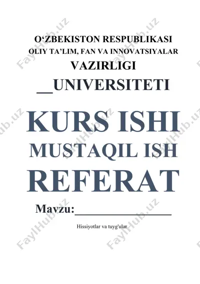 hissiyotlar va tuyg'ular — DOCX