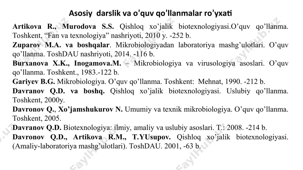moyilligi mikroblarning tarqalishiga olib keladi. mikrobiologiya biologiyaning nisbatan yosh tarmog’i bo’lib, u kun sayin rivoj topmoqda. bioximiya, molekulyar biologiya, biotexnologiya, agroximiya, fitopatologiya, veterinariya, tibbiyot, epidemiologiya, qishloq xo’jaligi, sanoat, dengiz, geologiya, genetika, kosmik biologiya va boshqa fanlar bilan chambarchas bog’liqdir. mazkur fanlarning yutuqlari o’z navbatida ikkinchi fanga, jumladan, mikrobiologining rivojlanishiga o’z ta’sirini ko’rsatadi . hujayra tuzilishiga qarab, organizmlar ikki tipga - eukariot va prokariot hujayrali organizmlarga bo’linadi. agar mikroorganizm haqiqiy (chin) yadroga ega bo’lsa, unday hujayralarga eukariot hujayrali organizmlar (grekcha eu - chin, kario - yadro demakdir). prokariotlar - shakllangan yadrosi va meyoz bo’linishi mavjud bo’lmagan organizmlar (bakteriyalar, aktinomitsetlar, viruslar, mikoplazmalar va b.) (eukariotlar bilan solishtiring) eukariotlar- yadrosi alohida qobiq bilan o’ralgan organizmlar. eukariotlarga hamma yuksak o’simliklar, hayvonlar, suvo’tlari va zamburug’lar kiradi. eukariot organizmlar eusaryota kenja dunyosiga kiradi. eukariotlar hujayrasida shakllangan, membrana bilan o’ralgan yadrosi bo’lgan, hujayralari mitoz va meyoz usullari bilan bo’linadigan yuksak organizmlar (prokariotlar bilan solishtiring) mikrobiologiya fanining bir …