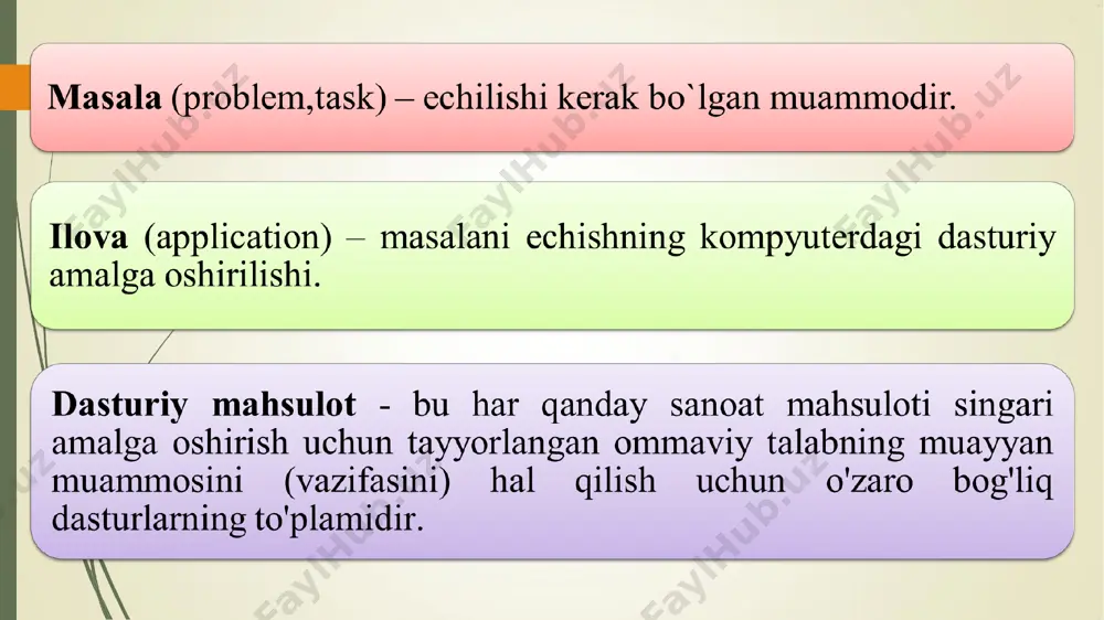 imkoniyatiga, bir necha server esa ommabop tarmoq xizmatini tashkil etish uchun foydalanilishi mumkin. windows nt workstation — windows nt operatsion tizimning versiyasi bo‘lib, lokal kompyuterlar va ishchi stansiyalarda ishlash uchun mo'ljallangan. u eng himoyalangan va ishonchli 32 razryadli operatsion tizimdir. windows nt dagi barcha ilovalar ko‘p vazifalilik rejimida ishlaydi. ayni paytda windows nt da ms dos va 16 razryadli windows dasturining barcha ilovalari ham ishlayvermaydi. windows nt workstation dan maxfiy malumot yoki dasturlami ishonchli muhofaza qilish zaruriyati tug'ilganda, shuningdek katta hajmdagi ma’lumotlami tahlil qilishda foydalanish maqsadga muvofiq. operatsion tizim funksiyalari dastur so'rovlarini bajarish dasturlarni ox(ram)ga yuklash va ularni bajarish periferik qurilmalarga standartlashtirilgan kirish (kiritish / chiqarish qurilmalari). elektr ta`minotiga tobe bo'lmagan ommaviy axborot vositalari ma'lumotlariga kirishni boshqarish foydalanuvchi interfeysini taqdim etish tizimdagi xatolar haqida ma'lumotni saqlash ramni boshqarish jarayonlarni boshqarish jarayonni boshqarish quyi tizimi to'g'ridan-to'g'ri hisoblash tizimining ishlashiga ta'sir qiladi. har bir bajarilgan dastur uchun os bir yoki bir nechta …