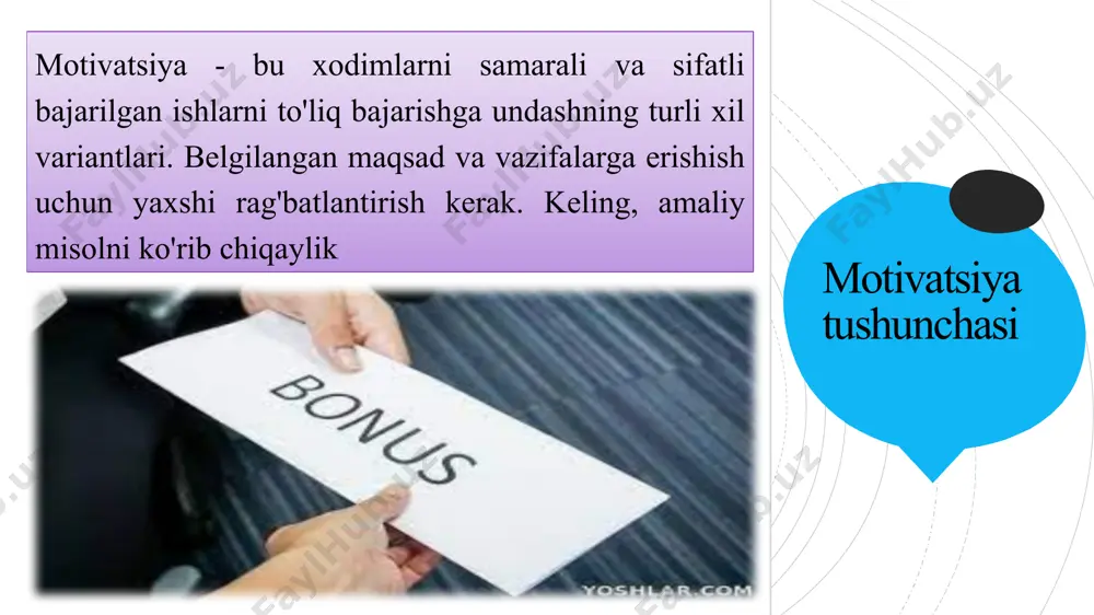 shingiz mumkin. masalan, "oyning toshbaqasi" unvoni. o'yin-kulgi xorijdagi ko'plab zamonaviy kompaniyalarda xodimlar dam olishlari va muammolardan xalos bo'lishlari mumkin bo'lgan o'yin maydonchalari mavjud. ish yanada samaraliroq bo'ladi va xodimlar ofisdagi atmosfera qanchalik tushkunlikka tushishi haqida hech qanday fikrga ega emaslar. xodimlarning oila a'zolariga e'tibor siz bolalar uchun lagerlar yoki sanatoriylarga yo'llanmalar berishingiz, bayramlar uchun shirin sovg'alar berishingiz, har bir xodimning barcha oila a'zolari uchun tibbiy sug'urtani kafolatlashingiz mumkin. sog'ligi yaxshi bo'lganlar uchun mukofotlar boshqa mamlakatlarda ham xodimlarni rag‘batlantirish va rag‘batlantirishning yil davomida kasal bo‘lmagan va doimiy tibbiy ko‘rikdan o‘tganlarga mukofot berish kabi usullari azaldan qo‘llanilgan. абдура монов ҳ қ қ .х., холмўминов ш.р., зокирова н. .. персонални бош ариш: дарслик. — тошкент. „шар ", 2008. қ қ армстронг м., бэрон а. управление эффективностью работы пер.с анг. москва. н1рро, 2005. базарова т.ю., еремина б.л. управление персоналом. учебник. – м: юнити, 2008. – 385 стр. бухалков м.и. организация и нормирование труда: учебник …