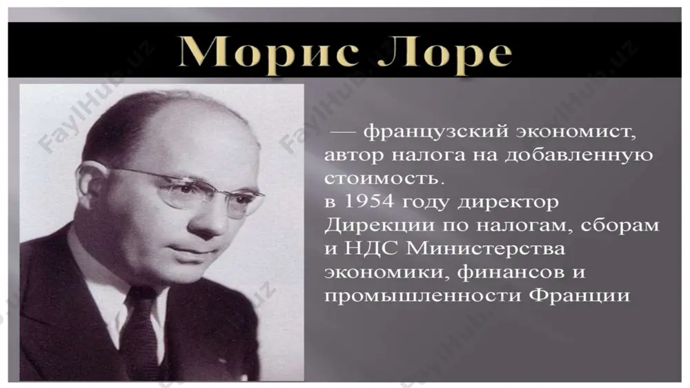 1 январидан энг зарур озиқ-овқат маҳсулотлари учун 10%, бошқа товар ва хизматлар учун 20% даражада ўрнатилади. 2002 йилнинг 1 январидан эса энг зарур озиқ-овқат маҳсулотлари учун 15% ўрнатилди. ққс бу – билвосита солиқ бўлиб, ишлаб чиқариш жараёнининг барча босқичларида ҳосил бўлган ва реализация қилинганлиги сабабли бюджетга тўланадиган товар ёки хизматлар қийматининг бир қисмини давлат бюджетига тўланадиган солиқ туридир. қўшилган қиймат солиғи билвосита ва бевосита солиқлар бу нима? бевосита солиқлар – тўловчининг даромади ёки солиқ тўловчига тегишли мулк қийматининг маълум қисми кўринишида ундириладиган солиқлардир. яъни, солиқ тўловчи бевосита солиқларни “ўз чўнтагидан” тўлайди. мисол: юридик шахсларнинг фойда солиғи, жисмоний шахсларнинг даромад солиғи, мол-мулк солиғи. билвосита солиқлар – бу реализация қилинаётган товарлар, ишлар ва хизматларнинг қийматида ҳисобга олинадиган солиқлардир. бу ҳолатда солиқнинг ҳақиқий юки товар, иш ва хизматларнинг якуний истеъмолчиси зиммасига юкланади. мисол: қўшилган қиймат солиғи, акциз солиғи 15 ривожланган давлатларда – солиқ тушумлар таркибида бевосита солиқлар устунлик қилади ривожланаётган давлатларда - солиқ …