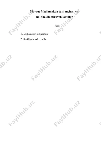 media savodxonlik — DOCX
