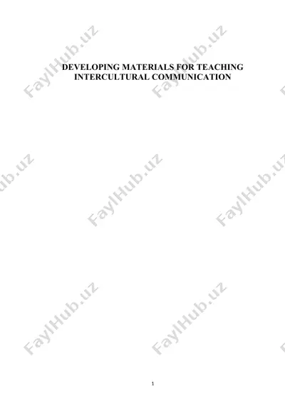 developing materials for teaching intercultural communication — DOCX