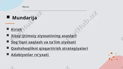 xitoy ijtimoiy siyosati — PPTX