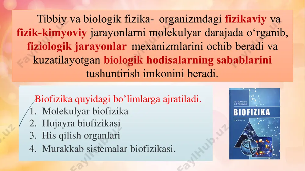q jism richag deb ataladi. o’zaro joylashuviga qarab 2 tur richaglar farqlanadi. 1-tur richag. kuch tayanch nuqtasining ikkala tomoniga qo’yilgan. muvozanat sharti: mn: bosh skeleti 1-umurtqa bilan qo’shilgan joyi. r - bosh skeleti og’irlik kuchi f - muskullarning tortilish kuchi 2-tur richag. kuchlar tayanch nuqtasidan bir tomonga qo’yilgan. a) f kuch richagning o’ziga; r kuch tayanch nuqtasining yaqiniga qo’yilgan. a > b, shuning uchun f r ya’ni ko’chishdan yutiladi, kuchdan yutqaziladi. bunday richag tezlik richagi deyiladi. mn: bilak suyaklari. tayanch nuqtasi tirsak bo’g’imida turadi. bo'g'im yuzalarini shakli jihatidan olganda aylanuvchi geometrik jismlan bir o'q atrolida aylanadigan silindr; ikkita o’q atrofida aylanadigan ellips va uch hamda bundan ko'ra ko'proq o'q atrofida aylanadigan shar kesmalari, deb qarash mumkin. bo'g'imlarda bo'lib turadigan harakatlarning quyidagi turlari tafovut qilinadi; 1) frontal (gorizontal, ko'ndalang) o'q atrofida qilinadigan harakat — bukish va yozish; 2) sagittal (oldingi-orqa gorizontal) o'q atrofida qilinadigan harakatlar — o'rta tekislikka yaqinlashtirish va undan …