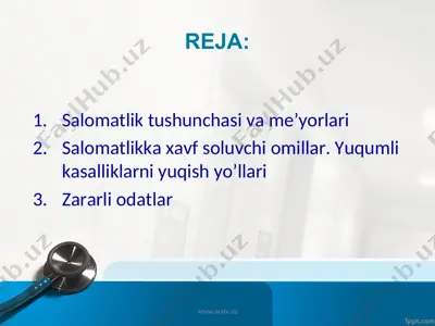 salomatlik haqida tushuncha, kasallikni oldini olish — PPT