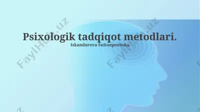 psixologik tadqiqot metodlari — PPTX
