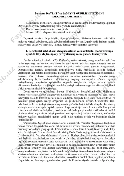 oliy majlis va siyosiy partiyalarning roli — DOCX