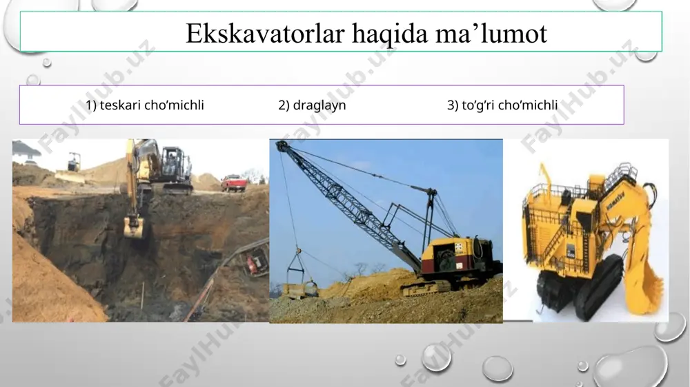 to’g’ri cho’michli ekskavatorini qo’llab yer ishlarini mexanizatsiyash xususiyatlari - Page 5