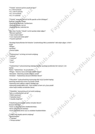 falsafa taqdimoti — DOCX