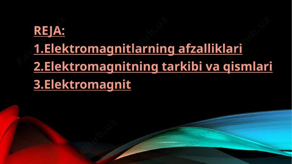i bekor qiladigan barcha yo'nalishlarda magnit maydonlarni hosil qiladi. shuning uchun materiallar odatda magnetizmni ko'rsatmaydi. buni tushuntirishning eng yaxshi usuli bu kichik magnitlar (magnit momentlar) har tomonga yo'naltirilgan materiyaning ichida joylashgan, shuning uchun ularning makroskopik ta'siri bekor qilinadi deb o'ylashdir. ferromagnit materiallarda magnit momentlar hizalanishi va chaqirilgan hududlarni hosil qilishi mumkin magnit domenlar. tashqi maydon qo'llanilganda, ushbu domenlar tekislanadi. tashqi maydon o'chirilganda, bu domenlar asl tasodifiy holatiga qaytmaydi, balki qisman hizalanadi. shu tarzda material magnitlanadi va doimiy magnit hosil qiladi. elektromagnitning tarkibi va qismlari elektromagnit quyidagilardan iborat:- lak bilan izolyatsiya qilingan simi spirali. - temir yadro (ixtiyoriy). - to'g'ridan-to'g'ri yoki o'zgaruvchan bo'lishi mumkin bo'lgan oqim manbai. sargich - bu magnit maydonni hosil qiluvchi oqim o'tadigan va buloq shaklida o'ralgan o'tkazgichdir. sargichda burilish yoki burilish odatda bir-biriga juda yaqin. shuning uchun o'ralgan simning elektr izolyatsiyasiga ega bo'lishi juda muhimdir, bunga maxsus lak bilan erishiladi. verniklashning maqsadi shundan iboratki, spirallar birlashganda va …