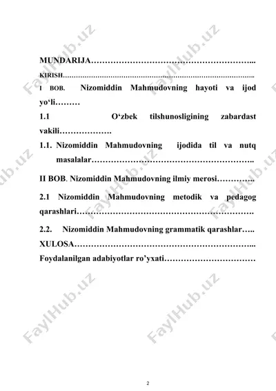 nizomiddin mahmudovning hayoti va ijod yo‘li — DOCX