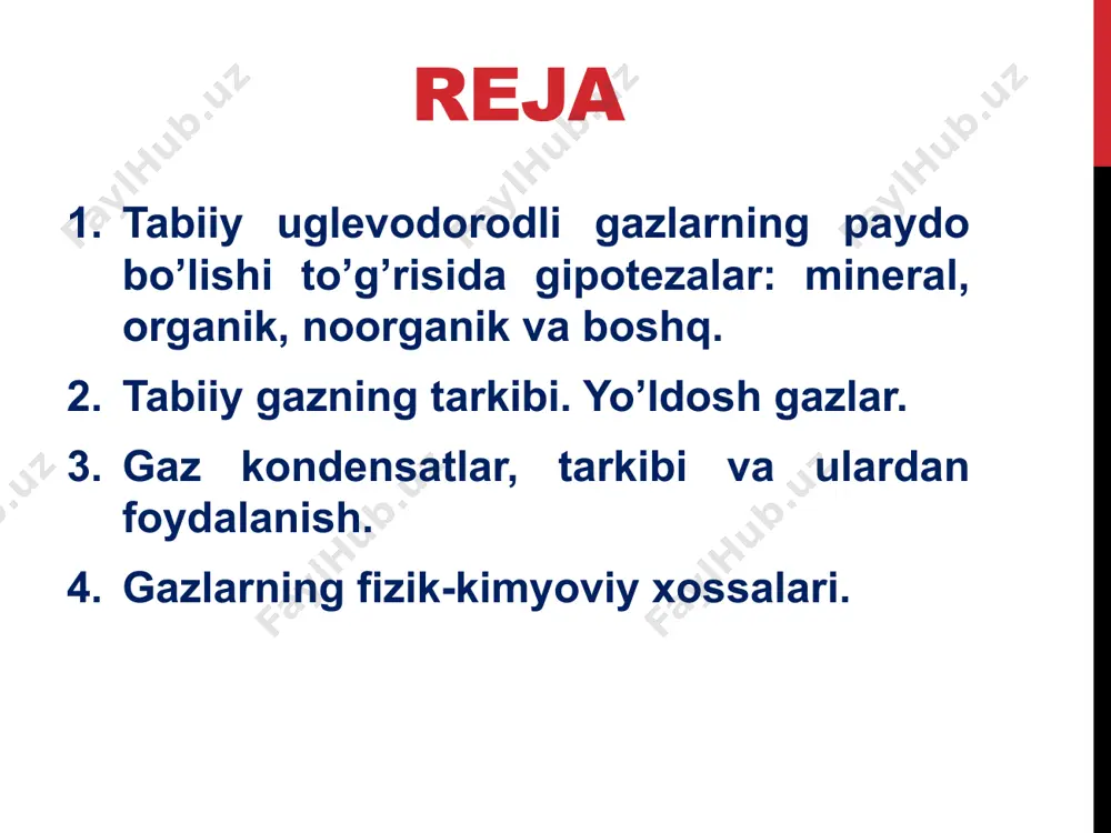i, gazning tejamkor miqdorda oqishi uchun slanes gaz quduqlari gazning oqishini ta'minlash uchun yoriqlarga bog'liq. erta slanes gaz quduqlari gaz oqib o'tadigan tabiiy yoriqlarga bog'liq edi; deyarli barcha slanes gaz quduqlari bugungi kunda gidravlik yorilish orqali sun'iy ravishda yaratilgan yoriqlarni talab qiladi. 2000-yildan beri slanes gazi aqsh va kanadada tabiiy gazning asosiy manbasiga aylandi. slanes gazini ishlab chiqarishning ortishi tufayli qo'shma shtatlar 2014-yilda dunyoda birinchi raqamli tabiiy gaz ishlab chiqaruvchi bo'ldi. qo'shma shtatlarda slanes gazini ishlab chiqarish "slanes gazi inqilobi" va “xxi-asrdagi muhim voqealardan biri" deb ta'riflangan. gazning hidi buxoro muhandislik-texnologiya instituti olimlari tomonidan yaratilishi kutilayotgan “odorant” kimyoviy moddasi tabiiy gazni hid bilan taʼminlash uchun xizmat qilishi bilan bir qatorda etiltionat asosida organik sintez tarmogʻining rivojlanishiga hissa qoʻshadi. natijada kelajakda farmasevtika sanoati uchun boshqa xom ashyolar, insektitsid va gerbitsidlar olish imkoniyati tugʻiladi. odorantlashtiruvchi reagentlar fiziologik jihatdan xavfsiz, shuningdek, metallar va gaz tarmoqlaridagi materiallar bilan reaksiyaga kirishmasligi va tabiiy gazning xususiyatlarini …