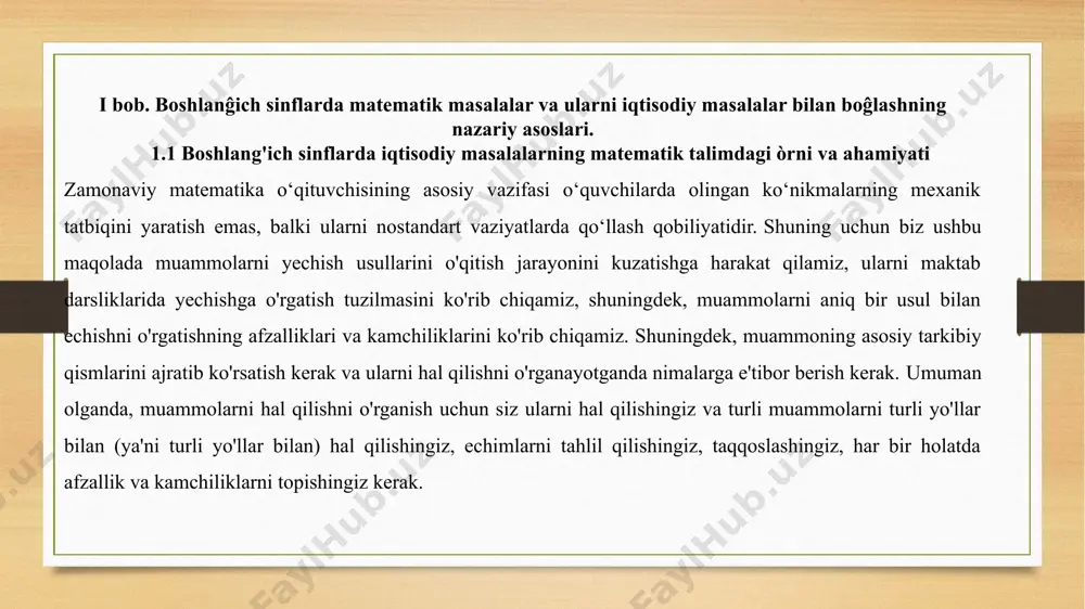 ika o`qitish metodikasi. m. ma’rifatparvarlik. yil.2018 6. m.v. volovich haddan tashqari yuklarsiz matematika m. pedagogika. 2021 yil 7. i.n. sergeev matematikani qo'llash m. fan 2010 yil 8. l. m. fridman.geometrik hisoblash masalalarini yechish talablari haqida //maktabda matematika. 2015 yil. 4-son. image3.png image4.png /docprops/thumbnail.jpeg