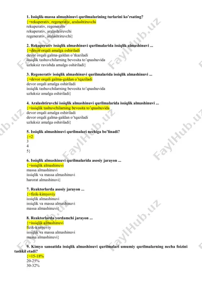 issiqlik-massa almashinuvi qurilmalari — PDF