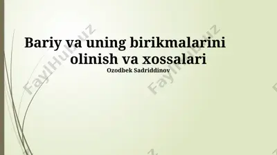 bariy va uning birikmalarini — PPTX