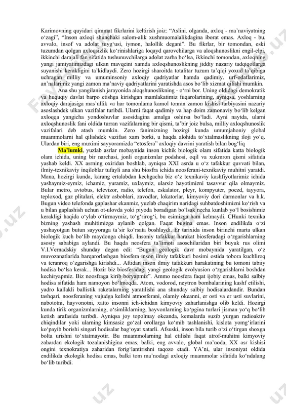 a muvofiq. axloqshunoslik axloqiy tafakkur taraqiyotini tadqiq etadi va amaliyotda insonni ezgulik orqali haqiqatga olib borishta xizmat qiladi: shu bois uni axloq falsafasi -yoxud ezgulik falsafsi deb atash mumkin.xozir u falsafiy fan sifatida uch yo‘nalishda ish olib boradi, ya’ni axloqiy tafakkur taraqqiyoti tadqiq etar ekan, u axloqini: 1) bayon qiladi; 2) tushuntiradi; 3) o‘rgatadi. shunga ko‘ra, u tajribaviy-bayoniy, falsafiy-nazariy va rasmona-me’yoriy tabiatga ega. qadimrilar uni amaliy falsafa deb ataganlar. zero sof nazariy axloqshunoslikning bo‘lishi mumkin emas. u insoniyat o‘z tajribasi orqali erishgan donishmandlik namunalarini hikmatlar, naqllar, matal-maqollar tarzida bayon etadi, kishilarni axloqiy qonun-qoidalarga o‘rgatadi, ularga axloqning moxiyatini tushuntiradi va falsafiy xulosalar chiqaradi. ya’ni, axloqshunoslik fanida aflotun, arastu, epikur, sitseron, seneka, avgustin, forobiy, ibn sino, g‘azzoliy, spinoza, kant, gegel, shopengauer feyerbax, nitsshe, vl.solovyov, losskiy singari buyuk faylasuflar yaratgan axloq nazariyasiga doir ta’limotlar bilan birralikda “patanjali”, “qobusnoma”, sa’diyning “guliston”, jomiyning “bahoriston”, navoiyning “mahbub, ul-qulub”, montenning “tajribanoma”, laroshfukoning “xikmatlar”, gulxaniyning “zarbulmasal” kabi amaliy …
